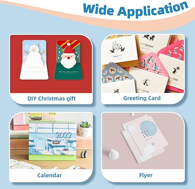 Uinkit 100 Sheets Thick Inkjet Glossy Photo Paper Picture 8.5x11 62lb 230g 11.1mil Cardstock Postcard Brochure For Dye Ink Inkjet Printer-DeskLoop Office