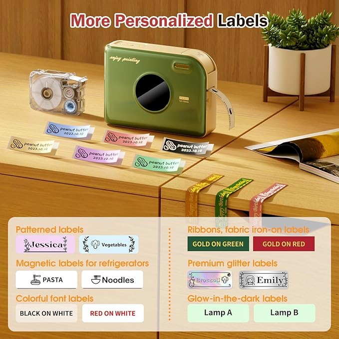 Phomemo A30 Label Maker Machine, Bluetooth Wireless Portable Small Label Printer, Waterproof Label Mini Sticker Maker for Home School, Cloth Name Tag, Ribbon Printer Machine for Gift Wrapping-DeskLoop Office