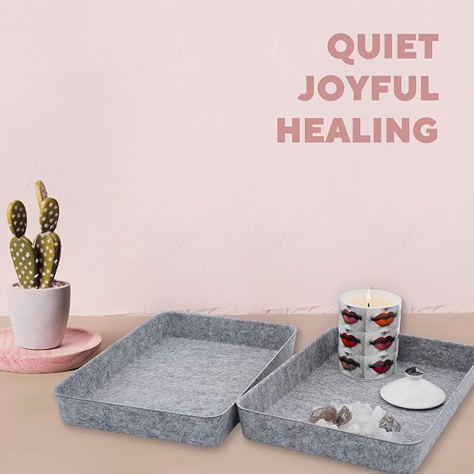 Welaxy 2-Piece Office Desk Drawer Organizer Tray Letter-Size documents A4 Paper Book File Folder Holder Storage Bins (Gray)-DeskLoop Office