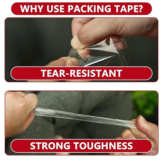 SWRT 2.7Mil Thick Ultra Clear Packing Tape, 36 Rolls Heavy Duty Packaging Tape for Shipping Packaging Moving Mailing, Thicker Sealing Tape-1.88" x 60 Yards Per Roll, 2160 Total Yards-DeskLoop Office