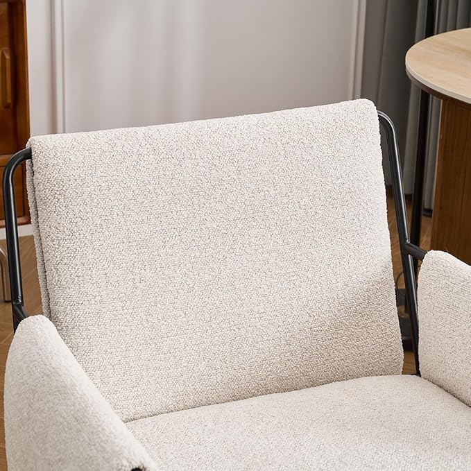 Kidol & Shellder Office Desk Chair Set of 2 with Arm, Swivel Adjustable Height with Wheels Comfortable Wide Seat for Home Office, Bedroom, Makeup Room, Beige-DeskLoop Office