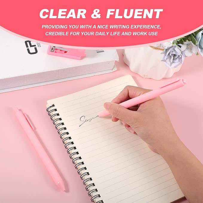 100 Pcs Ballpoint Pens, 1.0 mm Retractable Comfortable Writing Pens Large Capacity Black Ink Ballpoint Pen Set for Teacher Student Office School Home Supplies-DeskLoop Office