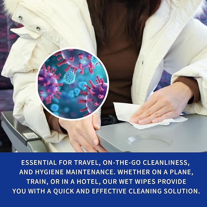 75% Alcohol Hand Sanitizer with Aloe Moisturizer & Vitamin E for On-the-Go Use, All-Purpose Travel Wipes Count, Restaurant, Home Office-DeskLoop Office
