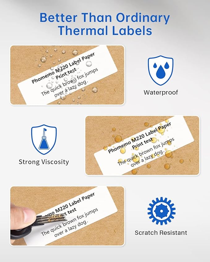 Phomemo Address Labels for M-Series Label Makers, Thermal Mailing Stickers, Easy to Peel Off. White, 1" x 2-5/8", 130 Per Roll, 3 Rolls-DeskLoop Office