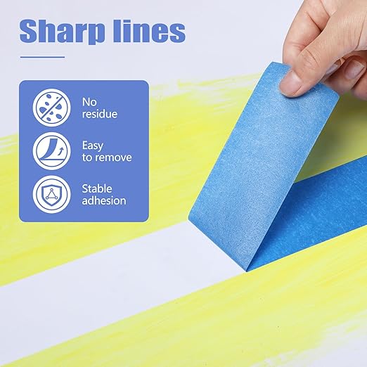 12 Rolls Blue Painters Tape 2 Inch Wide Painters Tape Bulk 1.89In × 660 Total Yd Multi-Purpose Blue Masking Tape for Wall Painting Color Separation Edge Repair Car-DeskLoop Office