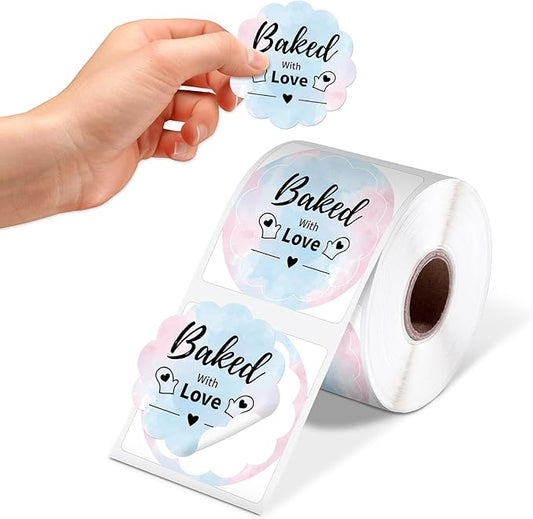 Phomemo 2" Pink Round Label Stickers Roll for 4X6 Thermal Label Printer for Small Business Supplies - 750pcs / Roll - Commercial Grade Thermal Labels for Custom Stickers Personalized & Business Logo-DeskLoop Office