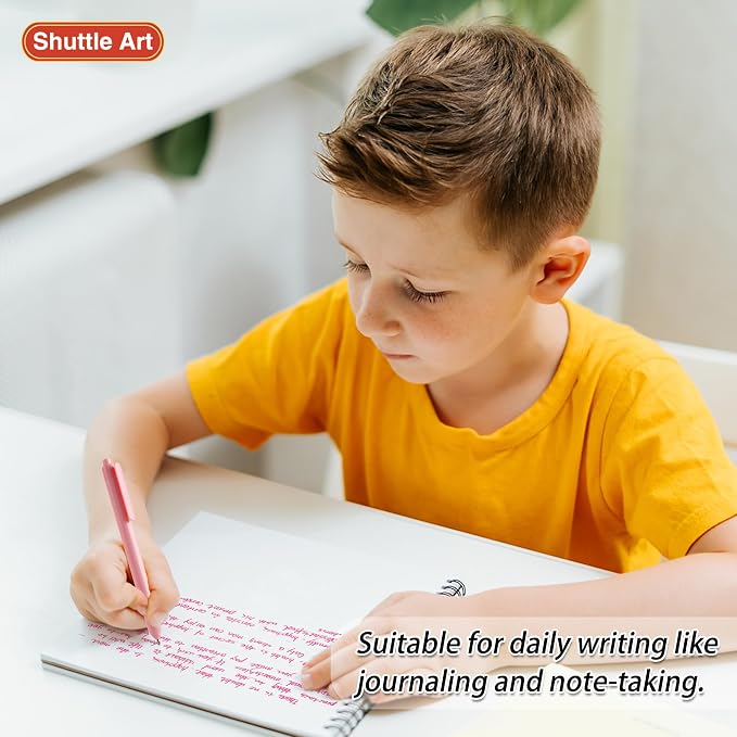 Shuttle Art Ballpoint Pens, 10 Pack Pastel Retractable Colored Ink Ball Point - Image 9