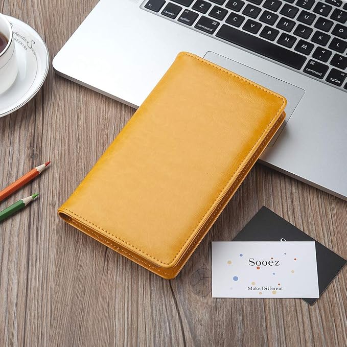 Sooez Leather Professional Business Card Book Holder Organizer, 240 Capacity - Image 7