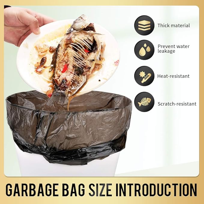 Handle Trash Bags 4 Gallon 100 Counts Small Garbage Bags for Office,Kitchen,Bedroom Waste Bin, Rubbish,Trash Can Liner-DeskLoop Office