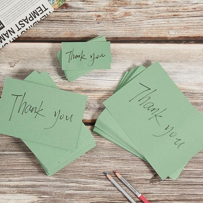 50 Sheets Blank Cardstock Paper 250 GSM Thick Heavy Cards Stock for DIY Art Projects, Card Making, Postcards, Greeting Cards, Birthday Party, Wedding Invitation (Sage-Green, 4x6 inches)-DeskLoop Office