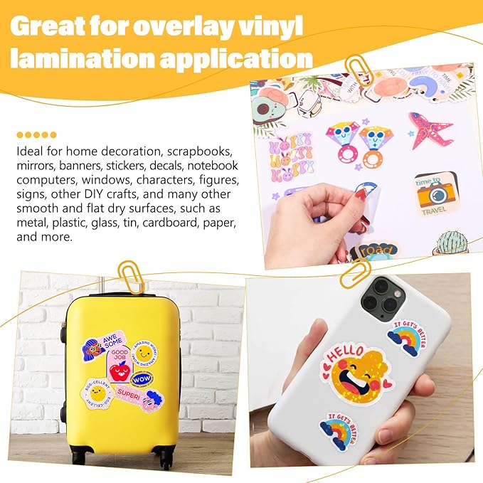 TECKWRAP Holographic Laminate Sheets for Stickers Self Adhesive Vinyl Laminating Sheets Holographic Sticker Paper Clear Vinyl for Inkjet Printer 8.26" x 11.69" A4 28 Sheets (Rainbow,Gem,Star, Sparkle)-DeskLoop Office