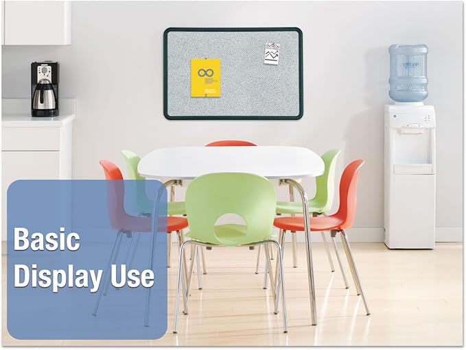 Quartet Bulletin Board, 2 x 3 Feet, Contour, Granite-Colored Surface with Black Plastic Frame (699370)-DeskLoop Office