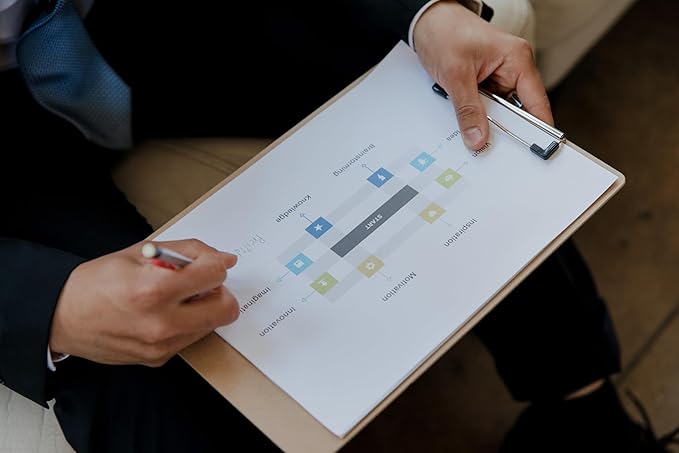 Clipboards Bulk, Woswel Hardboard Office Clipboards 48 Pack,9 X 12.5 Inch Recycled Wood Clip Boards,Low Profile Clip Boards for Home School & Office Supplies-DeskLoop Office