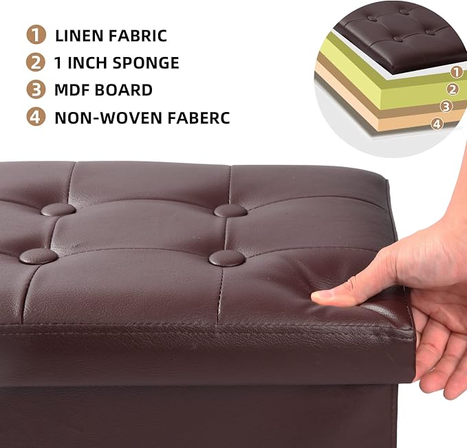 ALASDO Storage Ottoman Footrest Stool Small Ottoman - Image 8