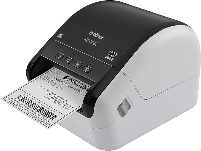 Brother QL-1100c Wide Format Label Printer, Shipping & Postage Labels 4” x 6”, Barcode & QR Code, High Speed, Direct Thermal Printing, Compact, uses DK Drop-in Label Rolls, USB Connectivity-DeskLoop Office