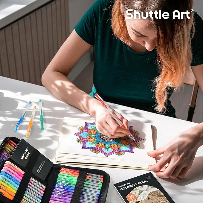 Shuttle Art Gel Pens, 120 Pack Gel Pen Set 60 Colored Gel Pen with 60 Refills for Adults Coloring Books Drawing Doodling Crafts Scrapbooking Journaling-DeskLoop Office