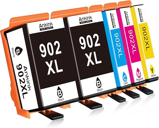 902XL 5 Combo Pack Ink Cartridge Compatible for HP 902 HP902 XL (2 Black CMY) Work with OfficeJet Pro 6978 6968 6970 6975 6960 6979 OfficeJet 6958 6962 6950 6954 6951 6956 6961 6963 6964 Printers-DeskLoop Office
