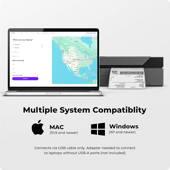 Rollo USB Shipping Label Printer - Commercial Grade 4x6 Thermal Label Printer for Shipping Packages - High Speed Custom Sticker Label Maker for Small Business - Supports Windows & Mac-DeskLoop Office