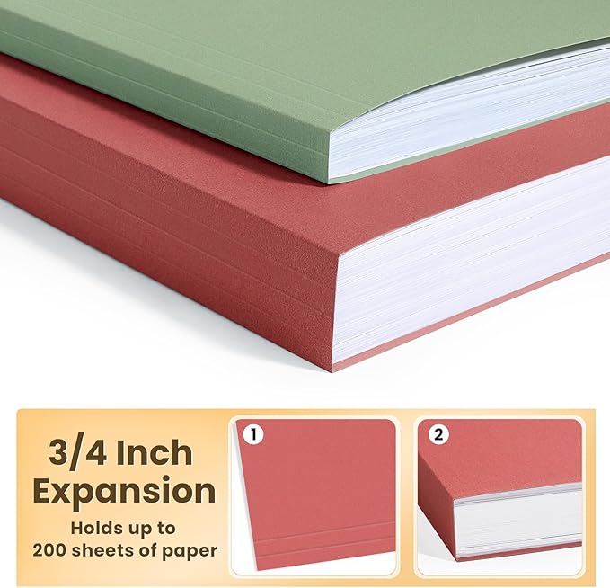 SUNEE Hanging File Folders Retro Colors, 25 Pack Letter Size File Folders with 1/5-cut Tabs, Stay Organized for Your Home and Office Bulk File and Documents-DeskLoop Office