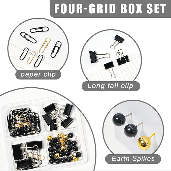 Black Desk Accessories with Pen Holder, Office Supplies Desk Organizers and Accessories, Tape Dispenser, Stapler, Staple Remover, Staples, Clips Set, Ruler, Scissor, Pen, Tape (Black)-DeskLoop Office