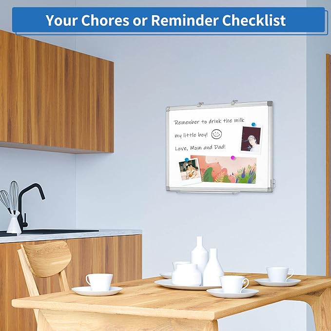 White Board Dry Erase, 24 x 18 inch Magnetic Dry Erase Board Whiteboard - Image 7