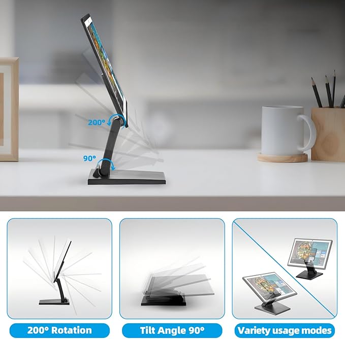 Jakeko Lay Flat Low Profile Monitor Stand - For 14-24" Screens Ergonomic Adjustable Desktop Mount With 100x100mm Compatibility-DeskLoop Office