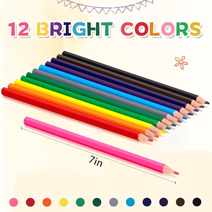 900 Count Colored Pencils Bulk, 12 Assorted Colors, 75 Packs Pre-sharpened Coloring Pencils Set for Kids and Adult, Teachers Essential Classroom Prizes, Back to School Supplies-DeskLoop Office