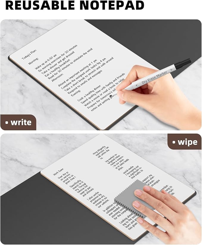 Small Dry Erase Board with Stand for Desk, Portable Reusable Desktop Notepad, 9.5* 5.9in Memo White Board,Office Home Supplies Desk Accessories MH770 (Blue)