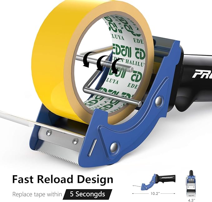 Fast Reload 2 Inch Tape Gun Dispenser Packing Packaging Sealing Cutter Blue-DeskLoop Office