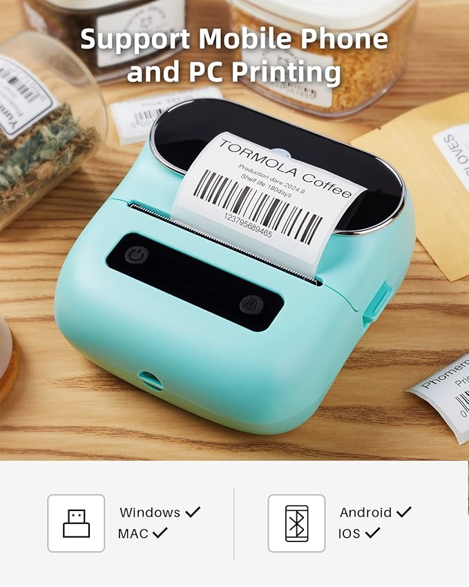 Phomemo M220 Label Maker, 3 Inch Bluetooth Thermal Label Printer for Barcode, Address, Labeling, Mailing, File Folder Label, Label Maker Machine with 3 Rolls of Labels-DeskLoop Office