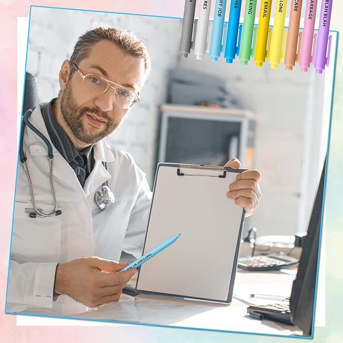 Epakh 50 Pcs Funny Pens Inspirational School Pens Bulk Positive Motivational Quotes on Ballpoint, Black Ink Pen for Adults Back to Schools Gift from Teacher(Interesting,Macaron Color)-DeskLoop Office