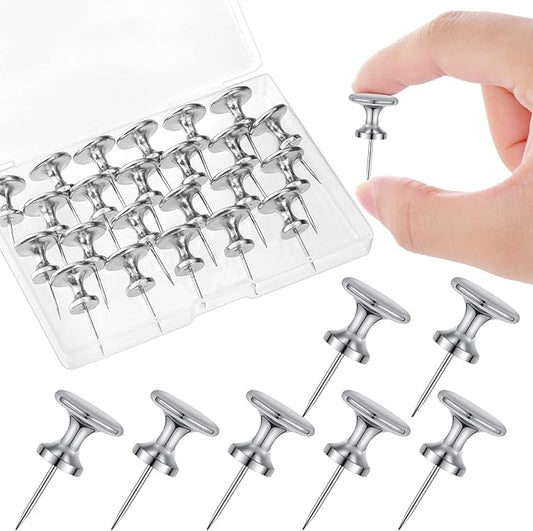 30 Count Jumbo Metal Push Pins 1.14 Inch, Giant Thumb Tacks for Wall hangings 20 Lbs Poster pins for Cork Board Bulletin Maps Office Home Classroom Decorative-DeskLoop Office