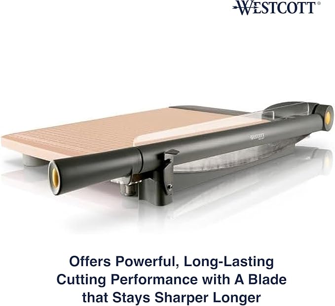 Westcott TrimAir Guillotine Paper Cutter, Paper Trimmer with Sharp and Durable Titanium-Bonded Blade, Maximum Safety Features, 18-Inch, Back to School, School Supplies, Classroom-DeskLoop Office