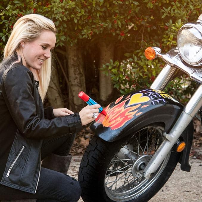 Window Markers for Glass Washable Car Window Paint Pen- Dry Erase Liquid Chalk Marker Car Decorations on All Surfaces, Tire, Windshield - Auto Marker, Autowriter, Rain Resistant (Orange, Jumbo Tip)-DeskLoop Office