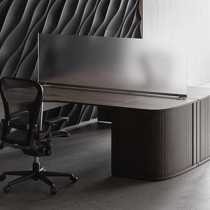 OBEX Acrylic Free Standing Screen, Divider for Desk Privacy Home & Office Partitions for Table Top Workstation, Portable Cubicle Panel for Work, 12" x 48", Frosted-DeskLoop Office