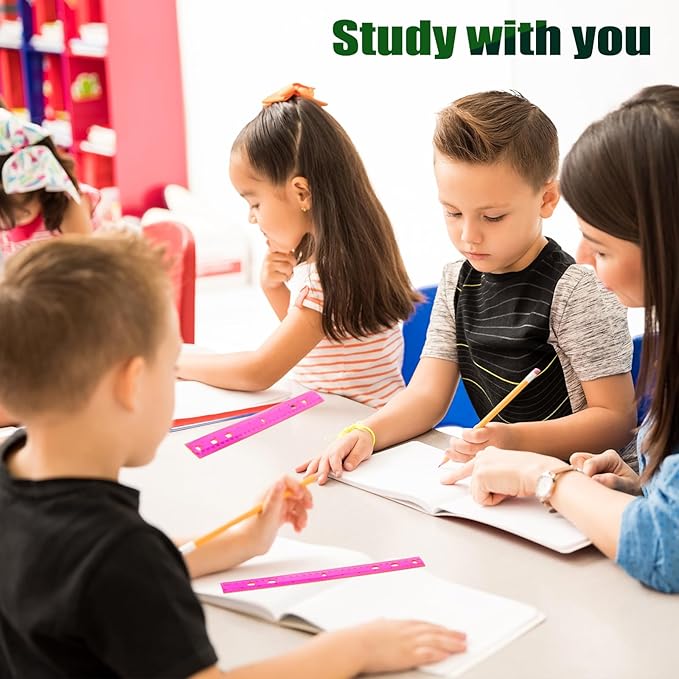 28 Pack Plastic Ruler 12 Inch Transparent Rulers - Metric Bulk for Kids School Office Classroom, Pink-DeskLoop Office