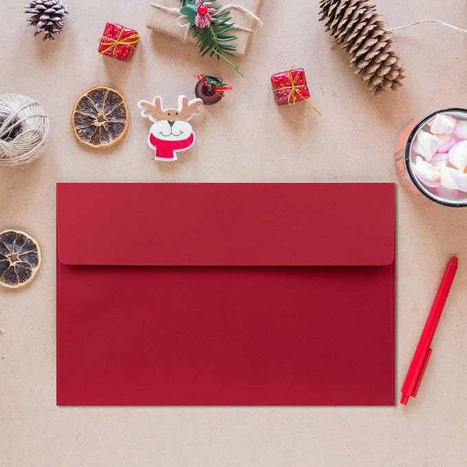 A9 Envelopes Red 5.75x8.75 Invitation Envelopes Self Seal Pack of 50 Blank - Image 7