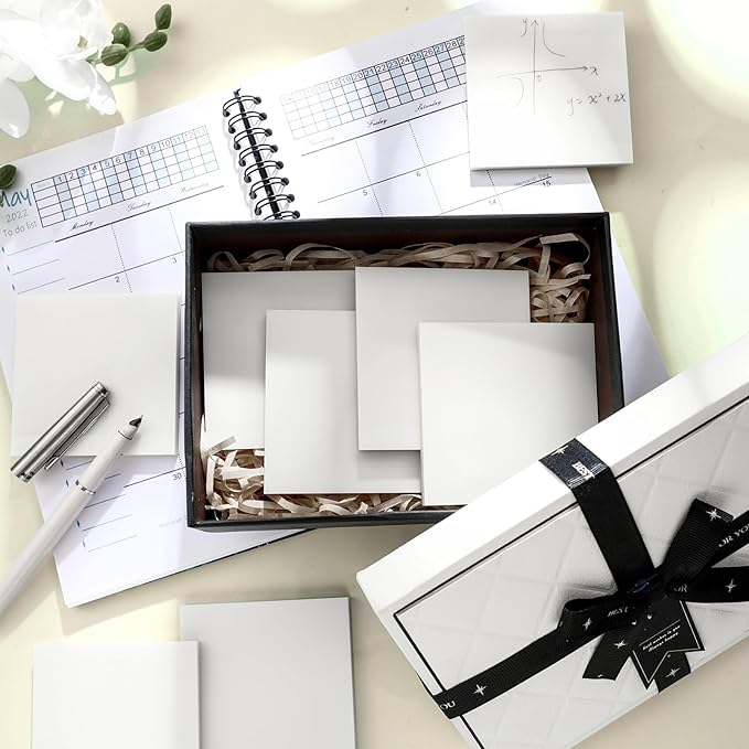 Thenshop 24 Sets Full Adhesive Sticky Notes 3x3 Inches Sticky Notes Adhesive Memo Self-Stick Pads Back to School Supplies Easy to Post for Teacher Coworkers Office 80 Sheets/pad(Transparent,Unlined)-DeskLoop Office