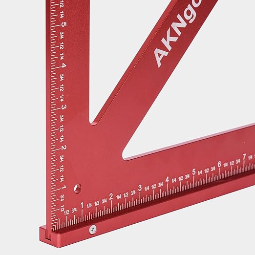 Precision Triangle Square 18inch, Metric & Imperial Scale Framing Square for Precise 90 and 45-Degree Measurement, Aluminum Alloy Architect Ruler for Carpenter-DeskLoop Office