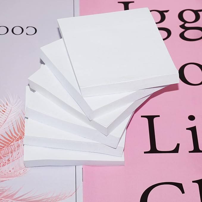 White Sticky Notes 6 Pads 3 X 3 Inch 100 Sheets/Pad Self-Stick Notes Pads 600 - Image 7