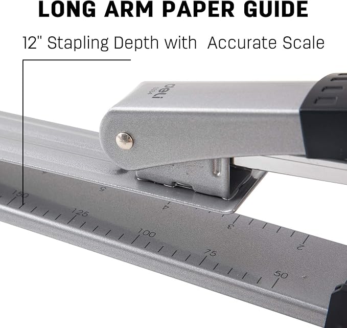 Deli Long Reach Stapler with 1000 Staples, 20 Sheet Capacity, Long Arm Standard - Image 6