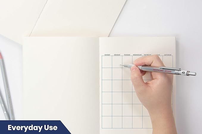 Pacific Arc Chromograph Metal Mechanical Pencil .9 mm Silver Barrel Mechanical Pencil with Built In Lead Pencil Grade Indicator, Lead Pencil Holder for Drafting, Sketching, and Drawing-DeskLoop Office