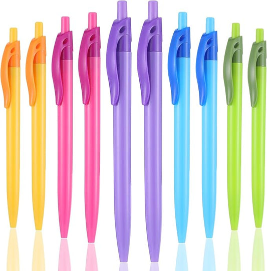 Yuxingrong Retractable Ballpoint Pens 1.0mm, Smooth Writing Black Ink Click Pens, Comfort Grip & Anti-Slip Design, Quick-Dry Oil-Based for Office, School, Journaling, Planner 100Pack-DeskLoop Office