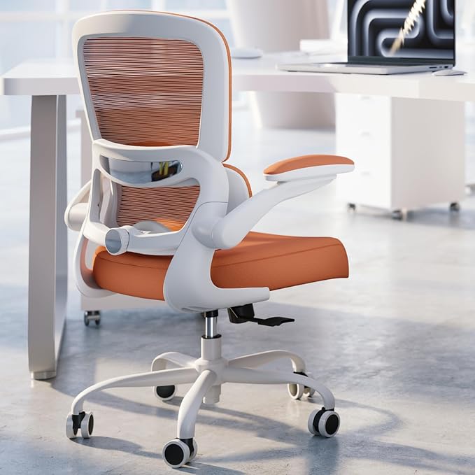 TRALT Office Chair - Ergonomic Desk Chair with Adjustable Lumbar Support, Mesh Computer Chair, Executive Chairs for Home Office Comfortable Lumbar Support (Orange)-DeskLoop Office