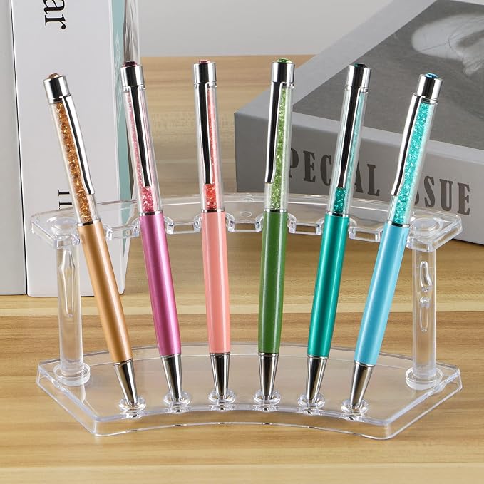 MOLIGOU 6 Pcs Pen Display Stand, 6 Slots Plastic Pen Holder - Image 6