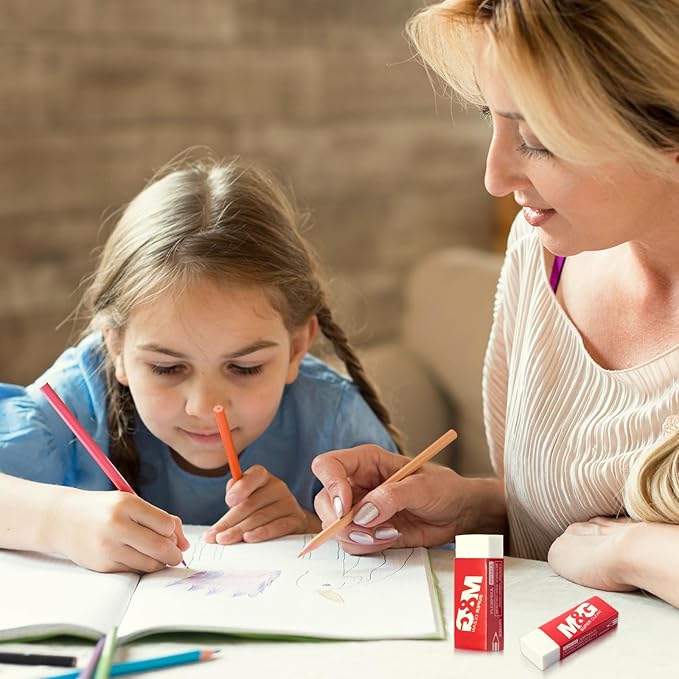 M&G Pencil Eraser for Kids, 20 Pack, White Erasers Bulk, Erasers for Artists, Drawing Erasers for Sketching, Large Eraser, Pencil Erasers, Art Erasers for Drawing, School Erasers Office Supplies-DeskLoop Office