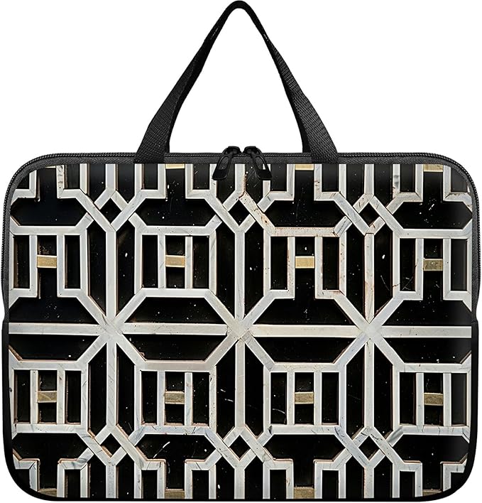 Laptop Sleeve Case Bag 15 inch, Vintage Geometrics Slim Carrying Case Durable Handbag Travel Laptop Bag for 15 inch MacBook Air M3/M2/15 Pro/Surface Laptop 7/6/5/4/3/ Dell XPS 15 Plus