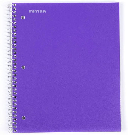 Mintra Office Durable Spiral Notebooks, 1 Subject, (Purple, 4x4 Graph 1pk), 100 Sheets, Poly Pocket, Moisture Resistant Cover, School, Office, Business, Professional-DeskLoop Office