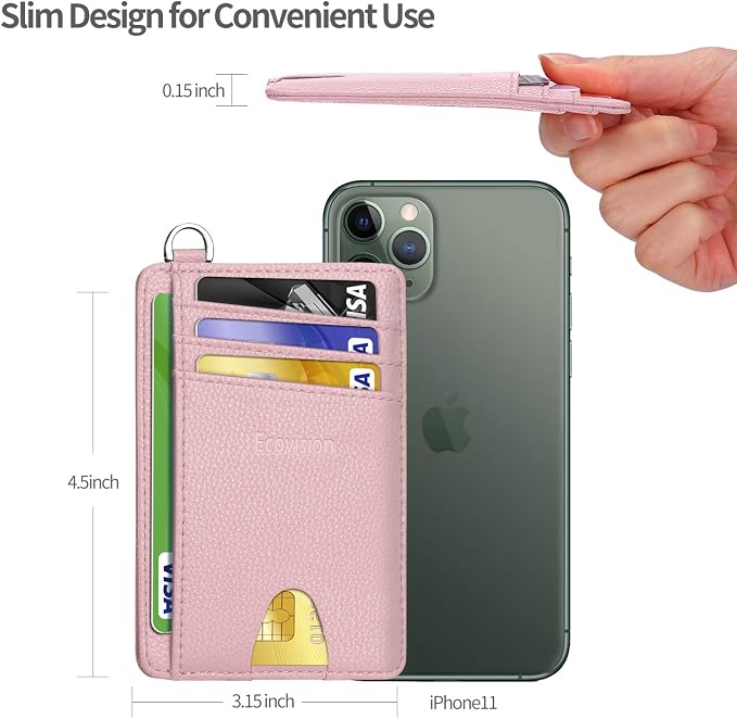 Slim Minimalist Front Pocket Wallet, RFID Blocking Credit Card Holder Wallet - Image 7
