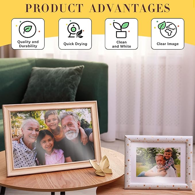 Fainne 400 Sheets Photo Paper 8.5 x 11 in Glossy Double Sided 54lbs 9.5mil 200gsm Photo Paper Glossy Card Stock for Inkjet Printing Printer Making Pictures Calendar Greeting Card Printing-DeskLoop Office